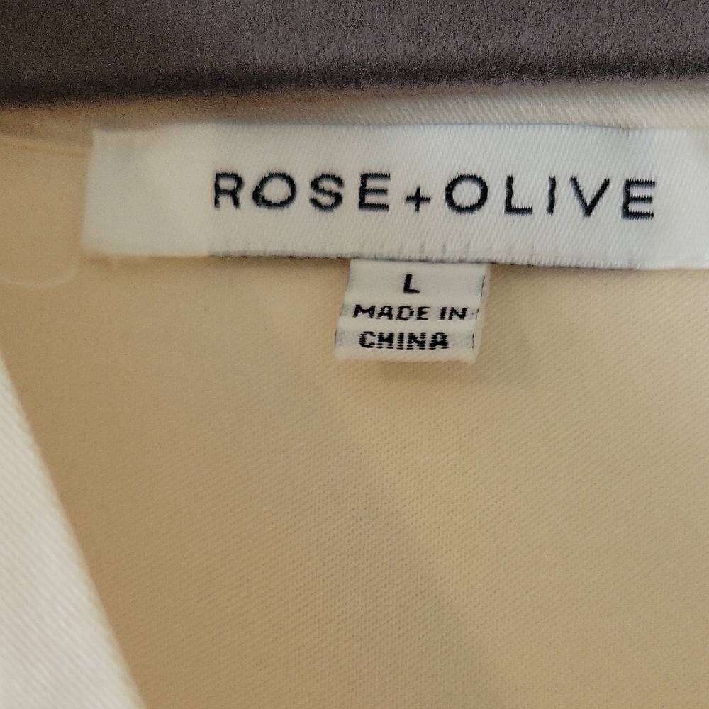 Rose & Olive Women's Cream Button-Up Top- L - Picture 4 of 7